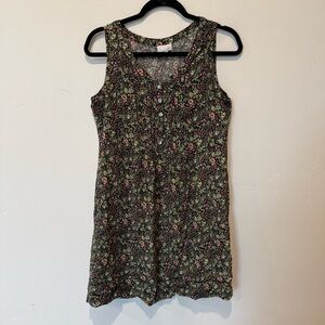 J. Jill Black Pink Floral Dress Womens Size Small Beachy Summer Classic Girly